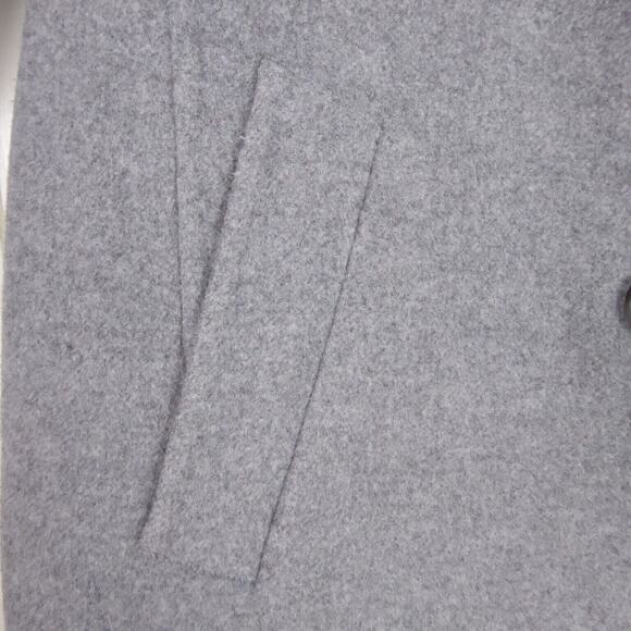 Uniqlo Wool Blend Pea Coat Womens SZ M Double Breasted Button Up Relaxed - Picture 2 of 10